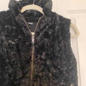 Black Faux Fur Vest